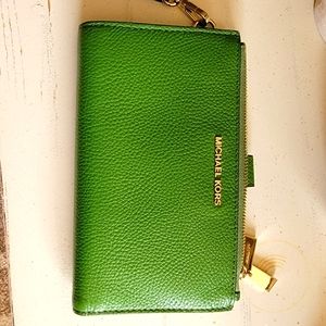 Michael Kors Green cell phone wristlet